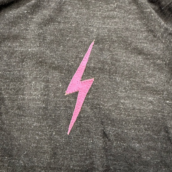 Aviator Nation Black Tee with Pink Bolt - Picture 3 of 4